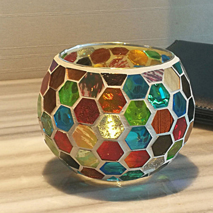 Skanto | Europeisk Retro Glass Mosaic Tealight Holder