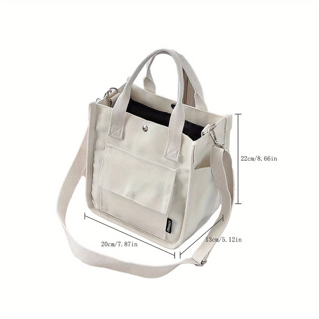 Skanto | UrbanEase Canvas Slingbag – Hvit skulderveske med magnetlås og justerbar stropp