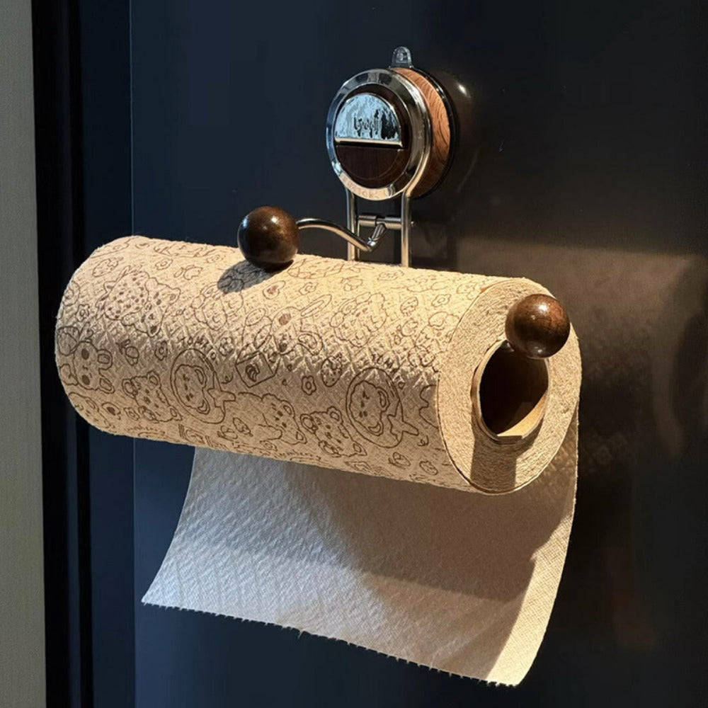 KeukenGrip Rullestativ i rustfritt stål papirhåndkleholder med sugekopp | Skanto