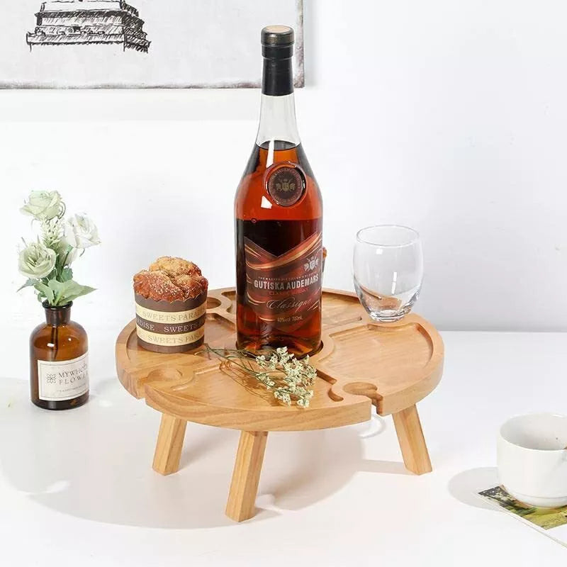 Tremini Utendørs Sammenleggbart Picnicbord - Med Glassholder | Skanto