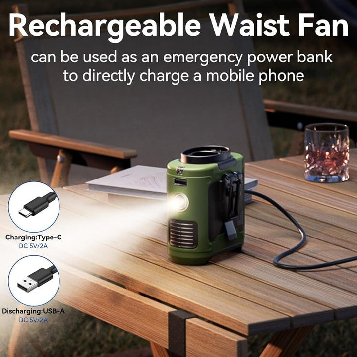 Fan Clip for Belt – Hands-Free Wearable with USB Charging | Skanto