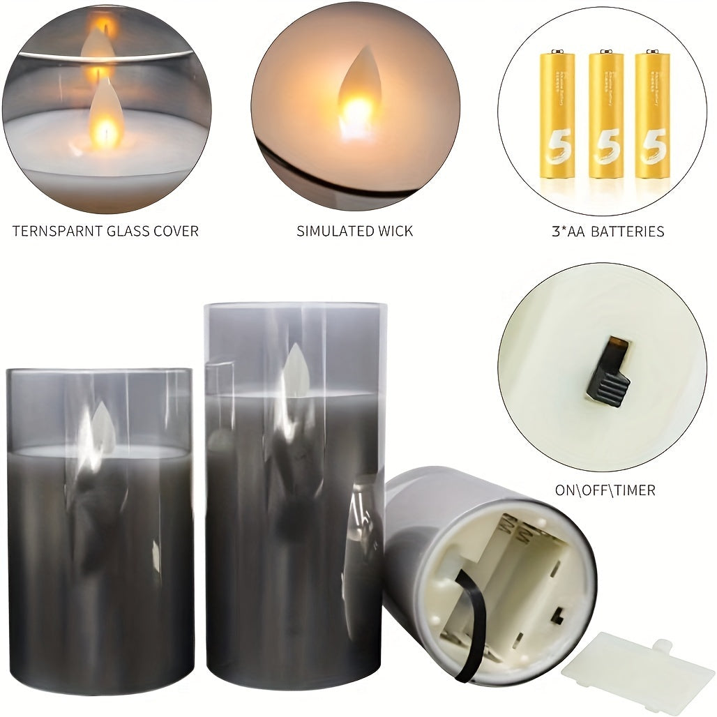 GlowCandle - Elegant LED Lysestake Sett med Fjernkontroll Skanto