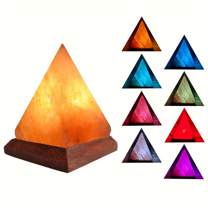 Skanto | Saltlampe - Håndlaget Himalaya saltlampe med 8-farge skiftende LED, USB-drevet