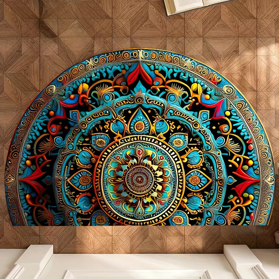 Fußmatte, halvbruner Teppich mit Mandala-Muster