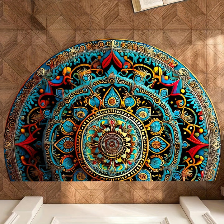 Fußmatte, halvbruner Teppich mit Mandala-Muster