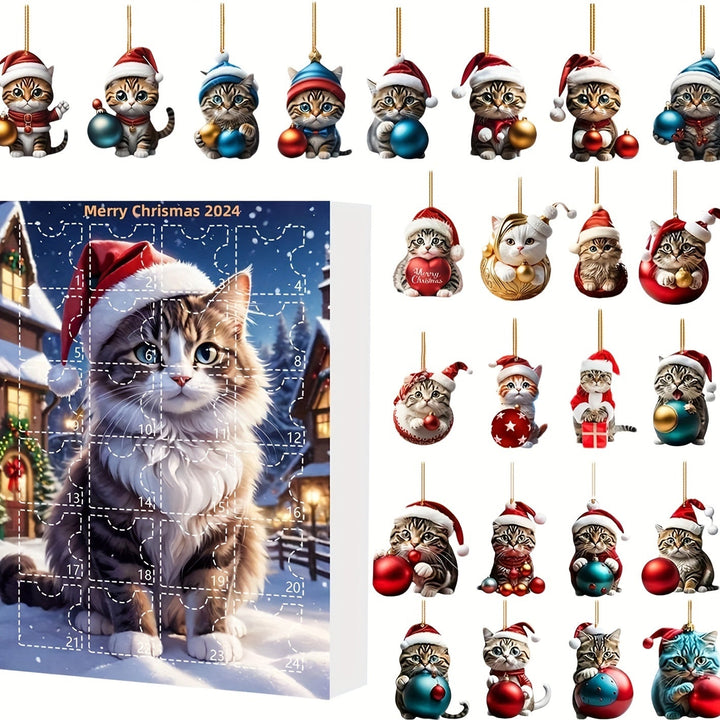 Skanto | Vintage Cats Advent Calendar – 24-dels julekalender med akrylhengelapper