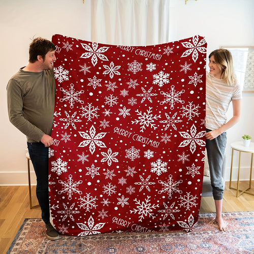 FestiveSnuggle - Luksus Jule Fleece Teppe for Høytiden Skanto
