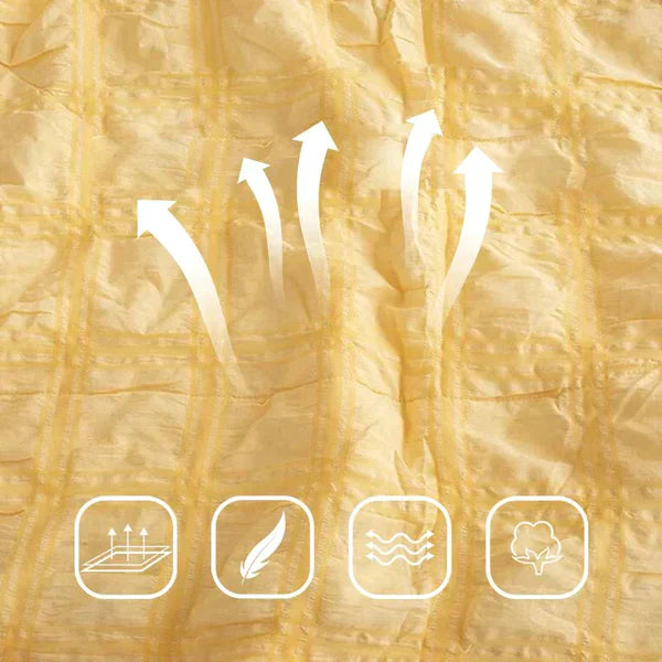 Icy Seersucker Sommer Kjøl Quilt Blonde 4-delt Sett | Skanto