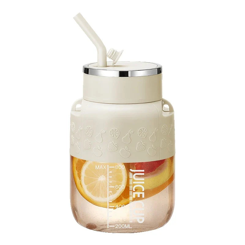 Skanto | 2i1 Flaske Mixer med Strå 800ml - Perfekt for På Farten!