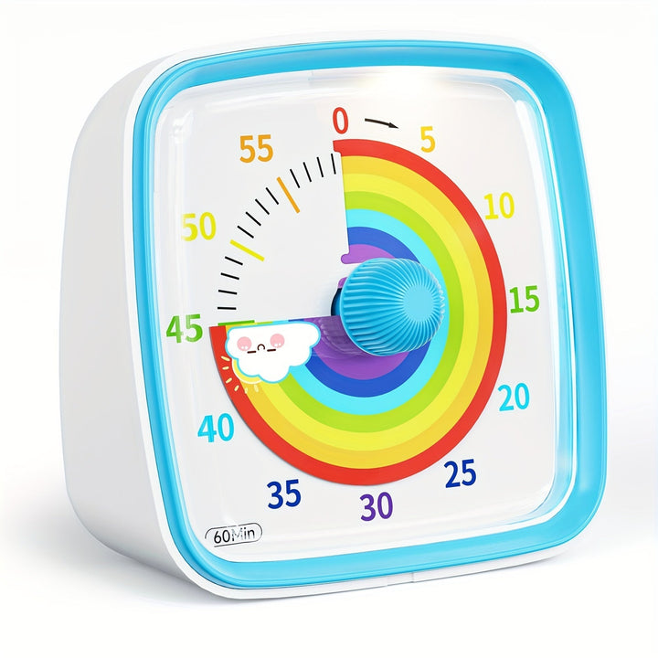 Rainbow Time Management Timer – Visuell 60-minutters nedtellingsur for studie, arbeid og hjem | Skanto