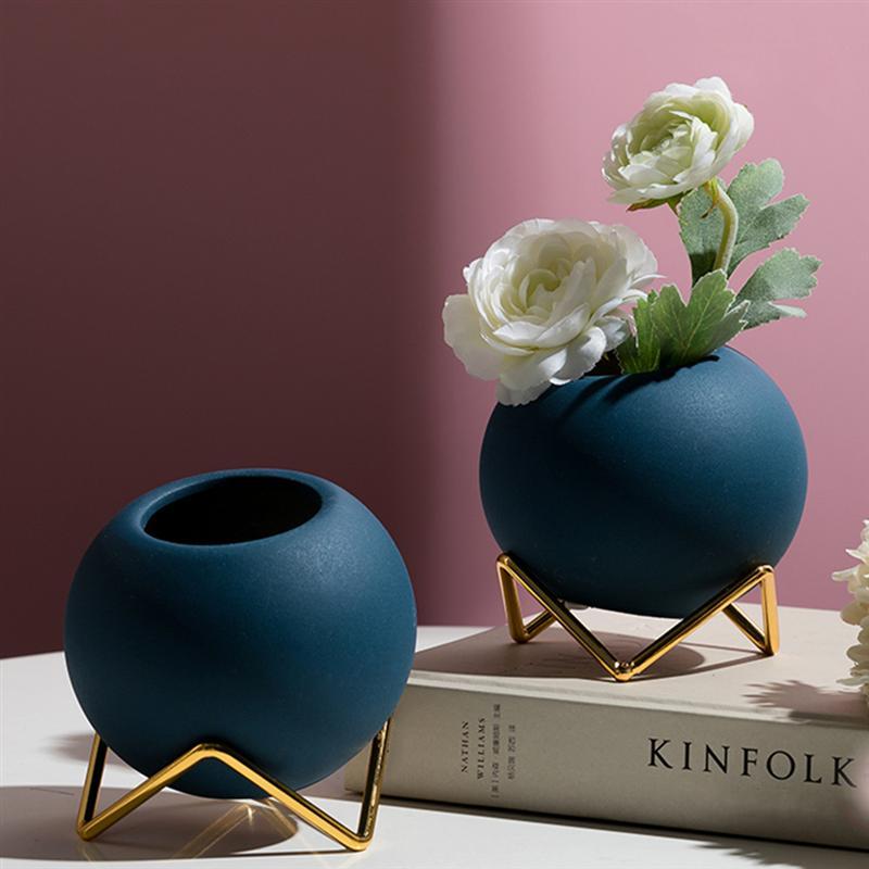 Skanto | Abstrakte Farger Keramiske Blomsterpotter med Stativ