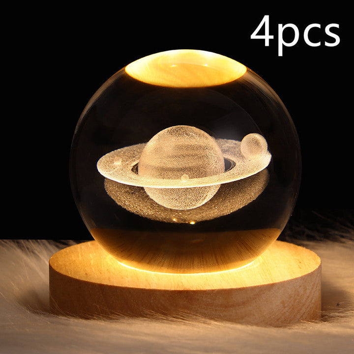 3D Galaxy Crystal Ball LED Nattlys | Skanto