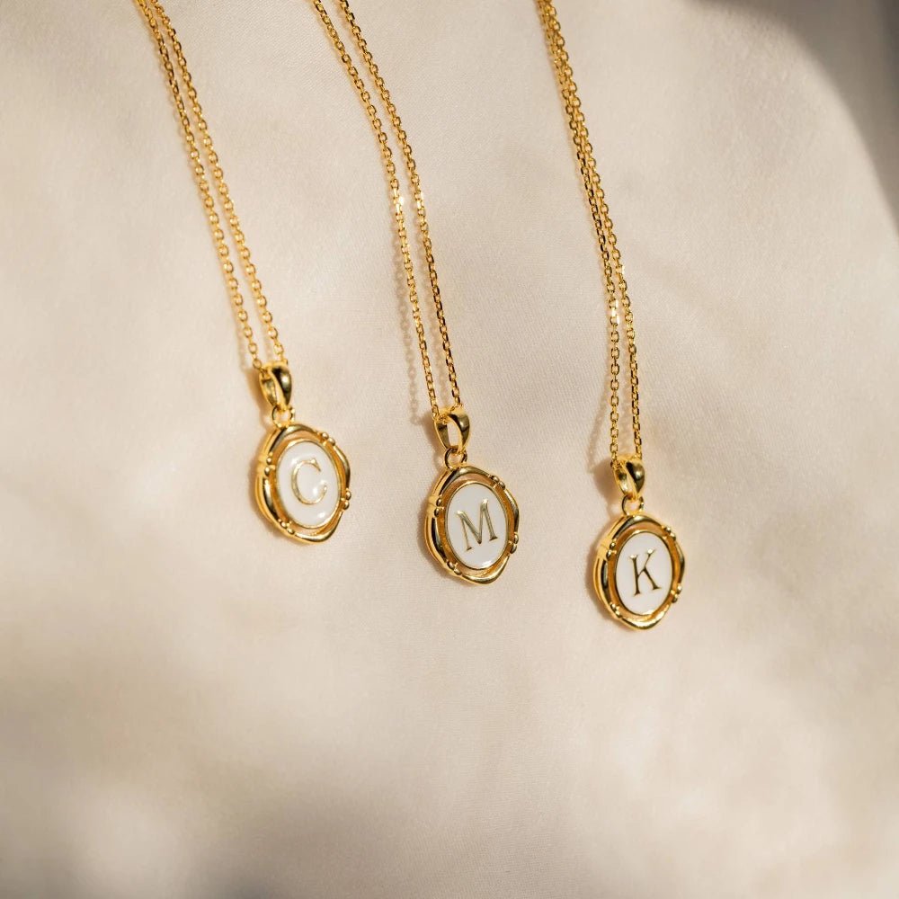 Skanto | Accented Initial Chain Charm Necklace