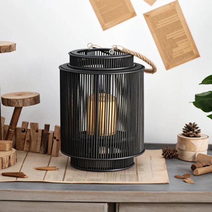 Imitasjon Bambus LED Lys Lantern Skanto