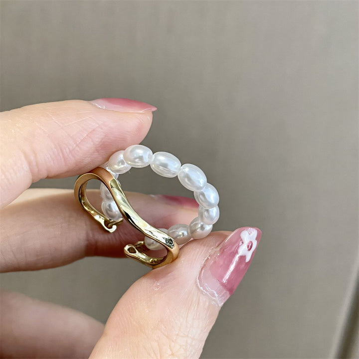 Skanto | Justerbar Lagdelt Ring Med Perleaccent
