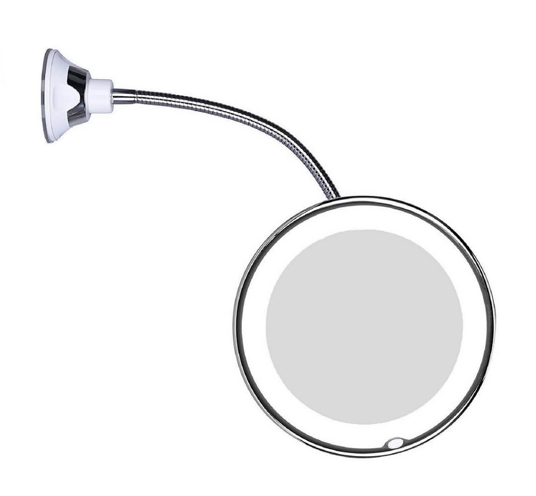 Skanto | LED sminkespeil med fleksibel arm og forstørrelsesglass