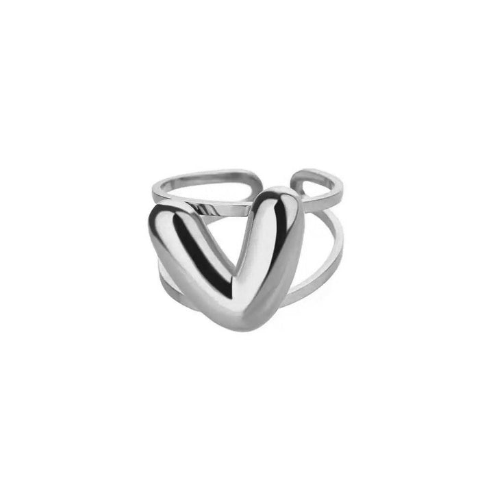 Skanto | Justerbar Åpen Bånd Boblebokstav Initial Ring