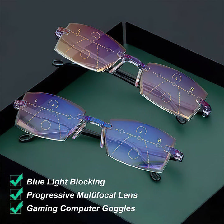 Skanto | Advanced Anti-Blue Light Multifocal Reading Glasses - SapphireView