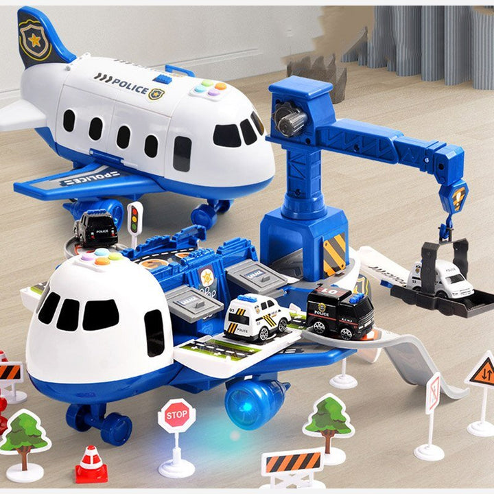 Skanto | ADVENTURE FLY & KJØRETØY SETT – Fly leketøysett for imaginative barn