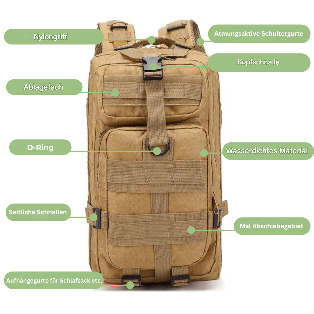 ADVENTUREPAKK – Wasserdichter 50-Liter-Taktikrucksekk for Reisen og Outdoor-Aktivitäten