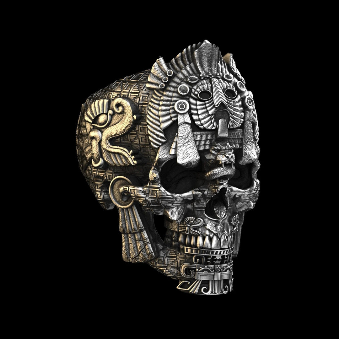 Skanto | Sølv svart skull ring