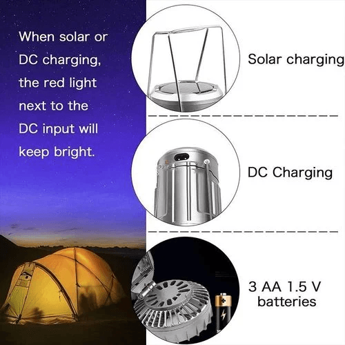 Portable Stretchable Solar Lithium Battery Electric Fan + Emergency Light | Skanto