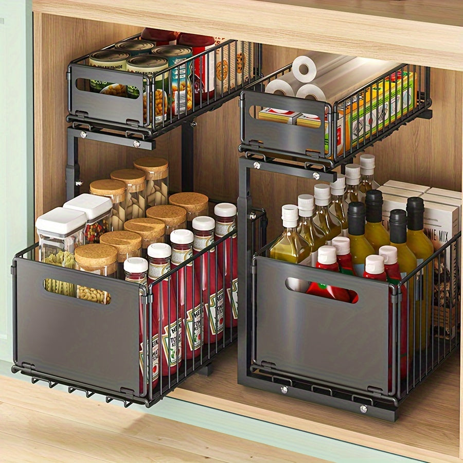 Pull-out Under-Cabinet Organizer 2 Levels | Skanto