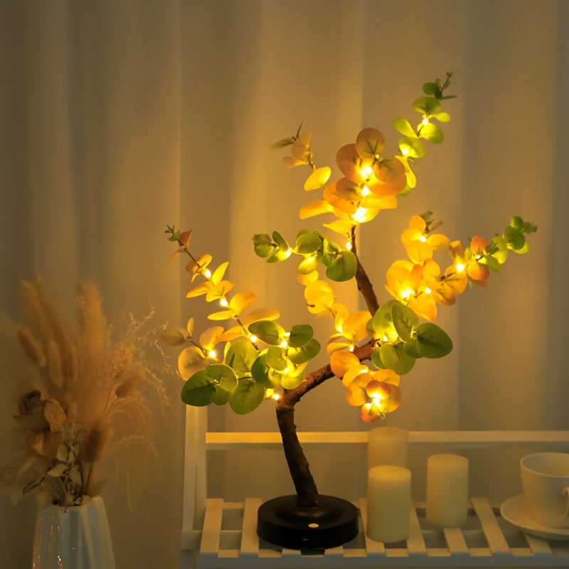 EucalyptusGlow Tre - LED Bonsai Lampe med Oppladbar Drive Skanto