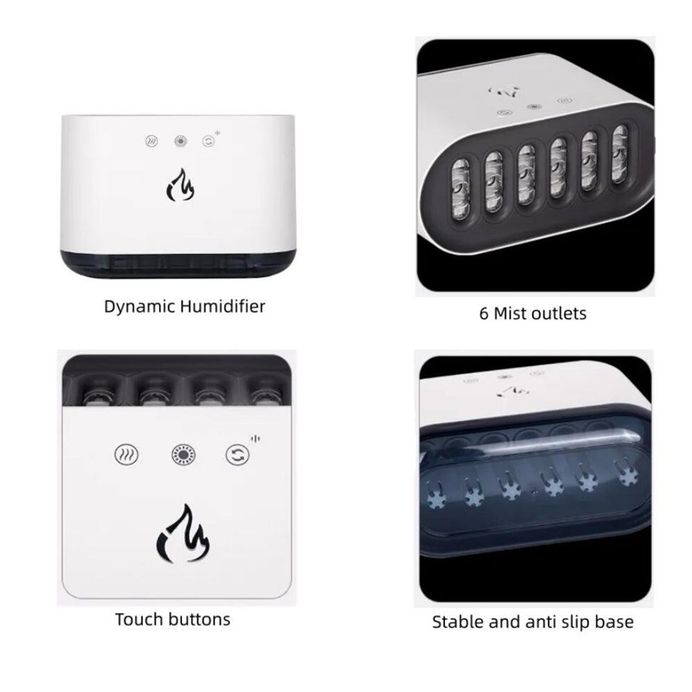 Skanto | Airmist Pro – Ultralyd Luftfukter med LED Lys & 6 Dyser