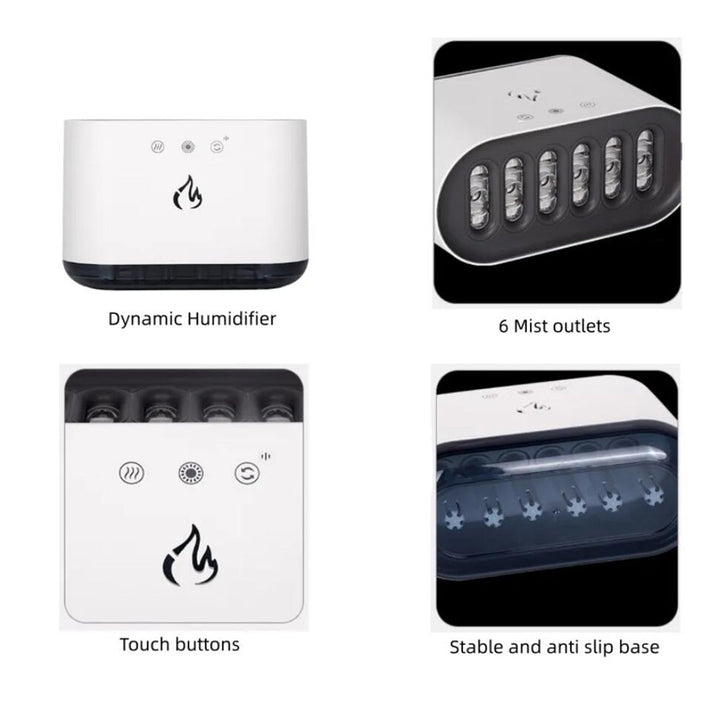 Skanto | Airmist Pro – Ultralyd Luftfukter med LED Lys & 6 Dyser