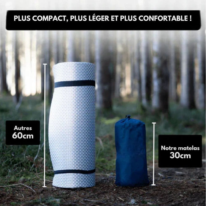 AirTrek-Matte – Aufblasbare Campingmatratze med Fußpumpe og integriertem Kissen