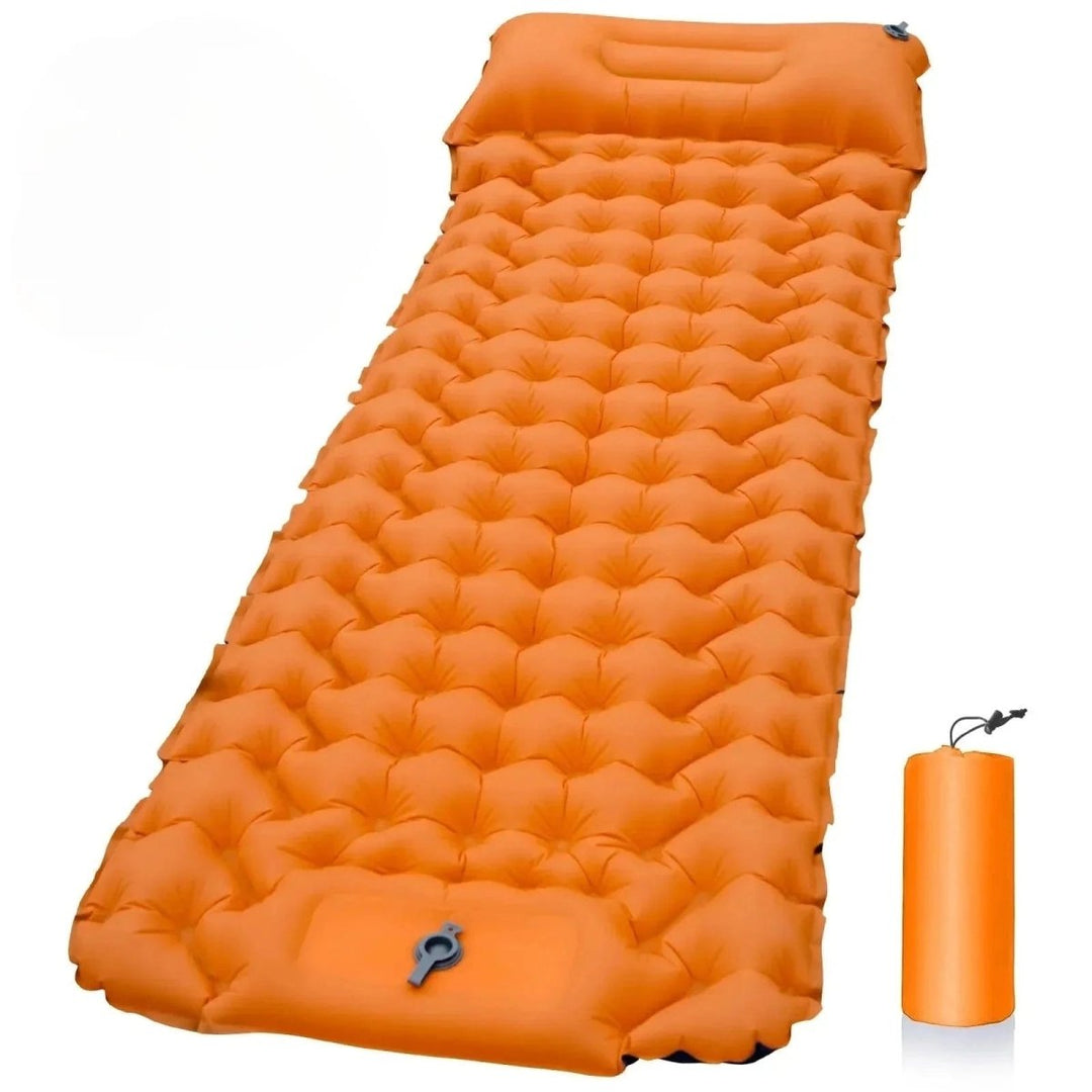 Skanto | AirTrek Mat – Oppblåsbar Campingmatte med Fotpumpe & Innebygd Pute
