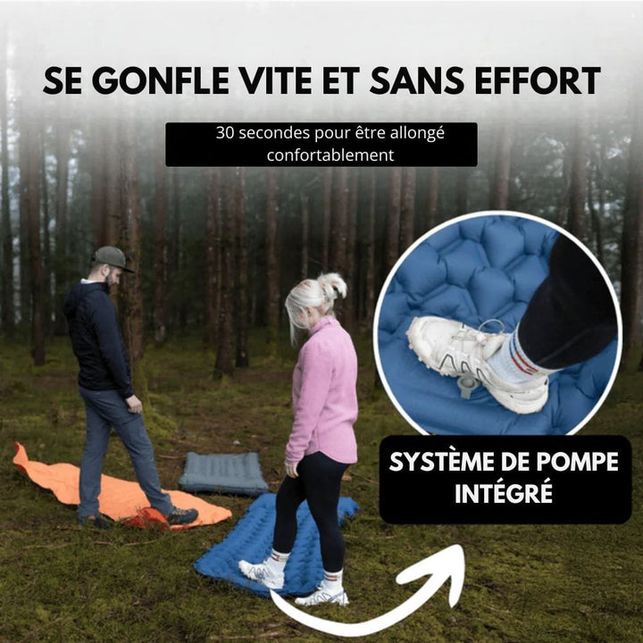 AirTrek-Matte – Aufblasbare Campingmatratze med Fußpumpe og integriertem Kissen