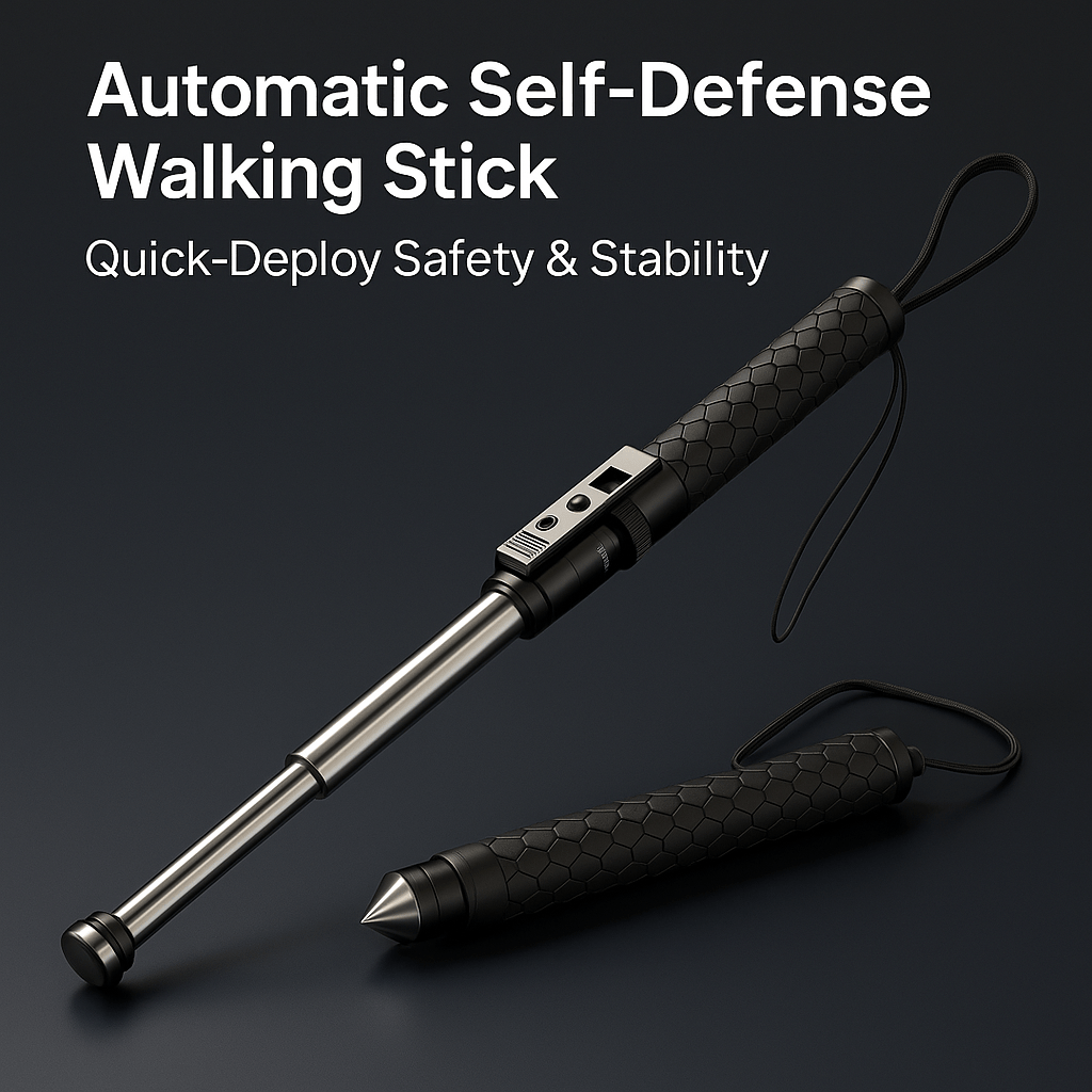 Skanto | AllGuard Stick – Automatisk Selvforsvar Gåstang med Stabilitetsstøtte