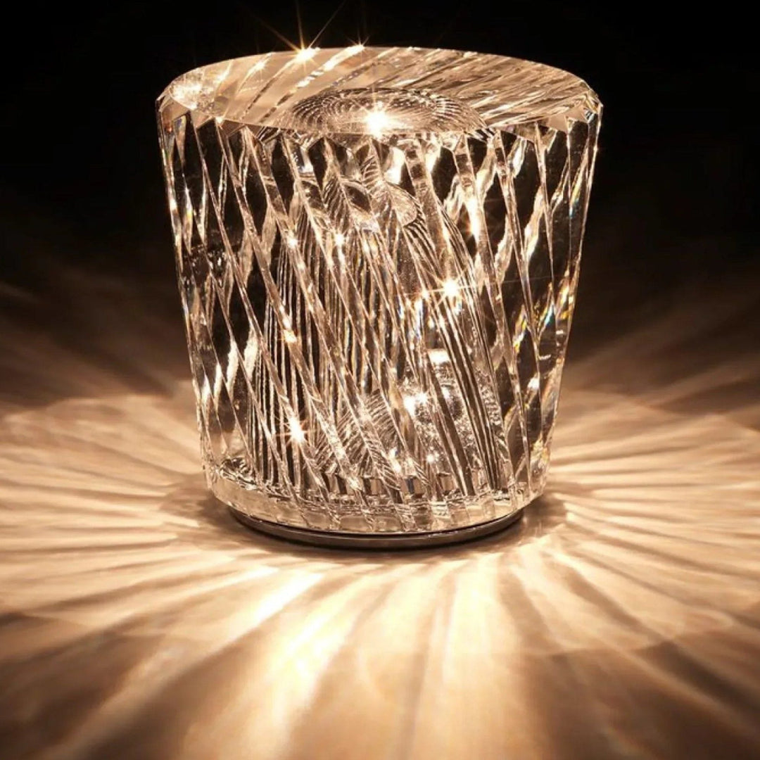 Skanto | Lampe - Luksus Diamant Krystall LED Oppladbar Bordlampe