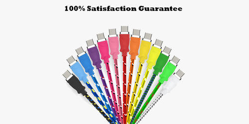Skanto | Ekstra lang fiberflettet ladekabel USB - Ekstra lang (10 fot) - Best for reise, i bilen og hjemme