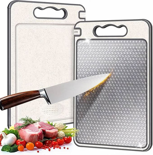 Skanto | Dobbelsidig rustfritt stål skjærebrett med knivsliper