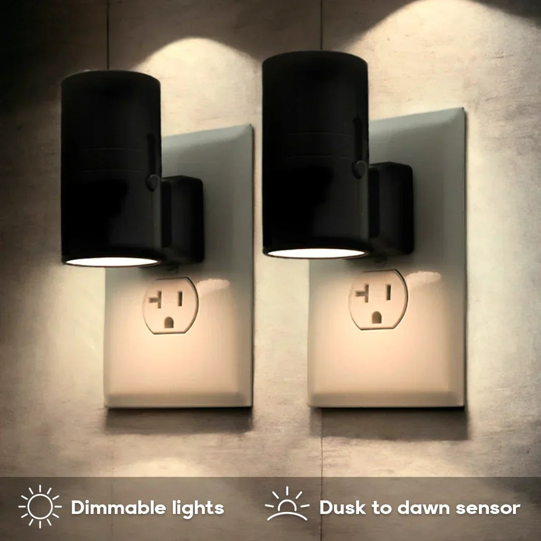 Skanto | Dimmbar Plug-In Nattlys med Bevegelsessensor - LED Lys for Soverom, Ganger og Trapper