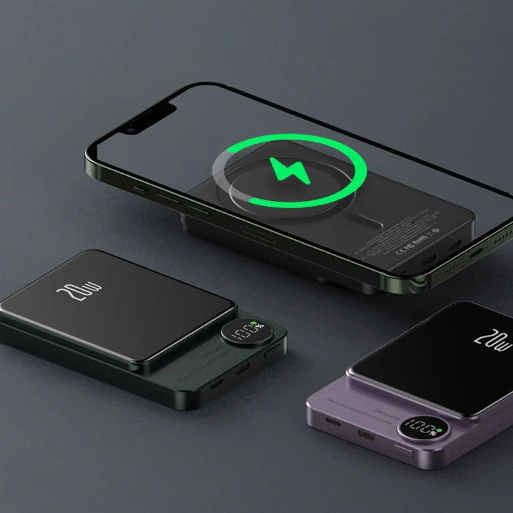 Skanto | Slank Magnetisk Hurtiglader Power Bank – Trådløs, Høy-kapasitet Backup Batteri for Alle Enheter