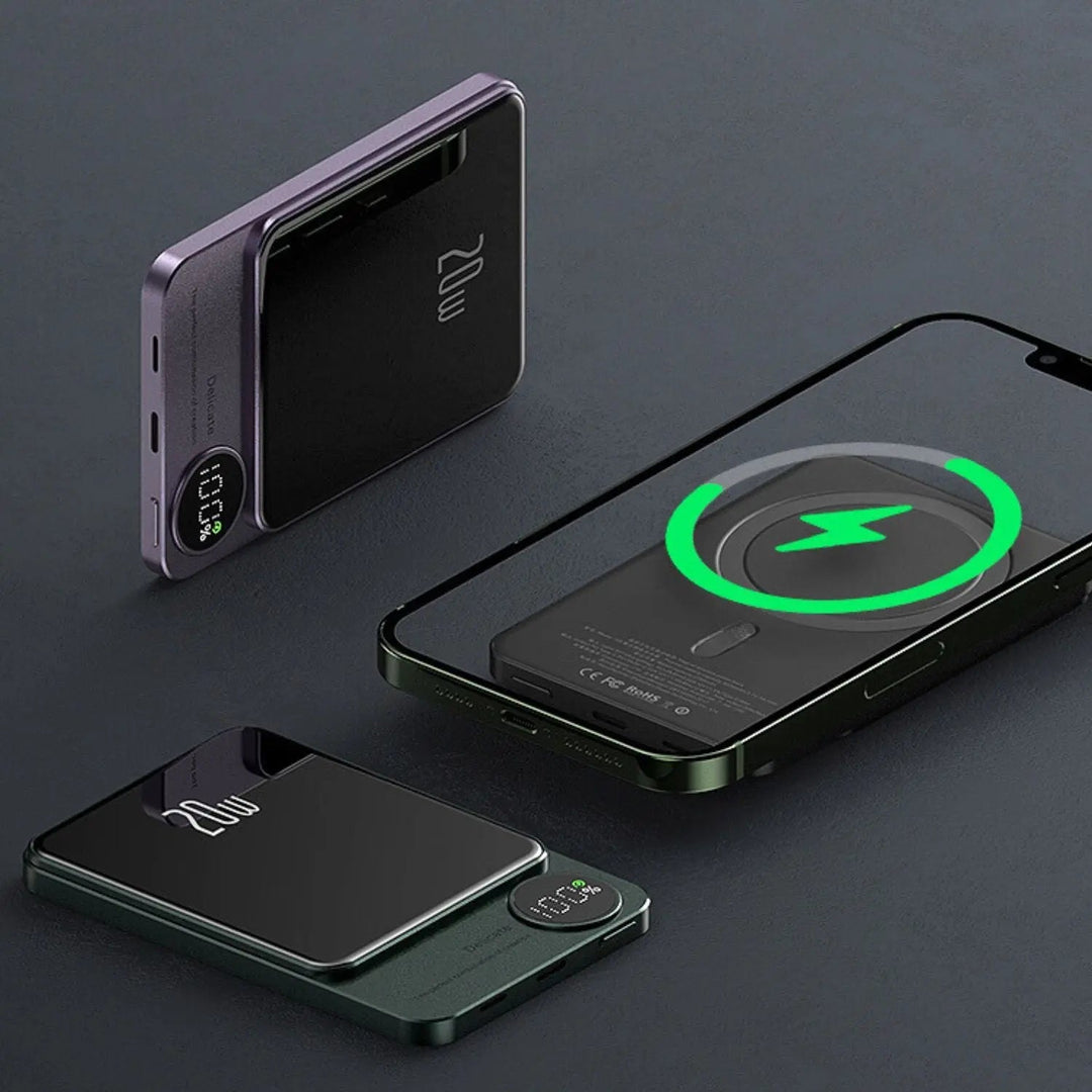 Skanto | Slank Magnetisk Hurtiglader Power Bank – Trådløs, Høy-kapasitet Backup Batteri for Alle Enheter