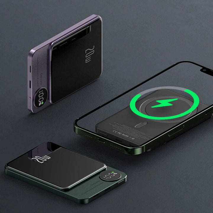 Skanto | Slank Magnetisk Hurtiglader Power Bank – Trådløs, Høy-kapasitet Backup Batteri for Alle Enheter