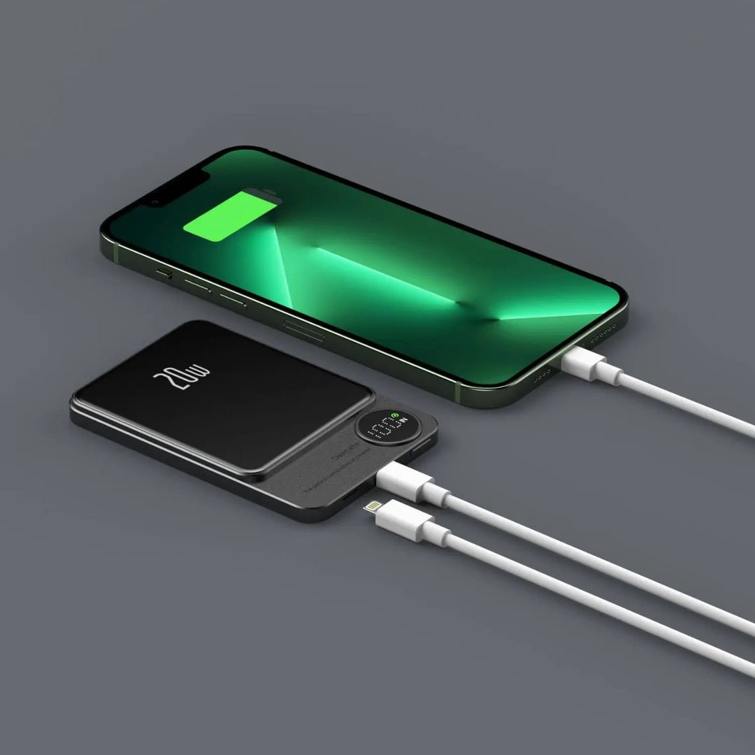 Skanto | Slank Magnetisk Hurtiglader Power Bank – Trådløs, Høy-kapasitet Backup Batteri for Alle Enheter