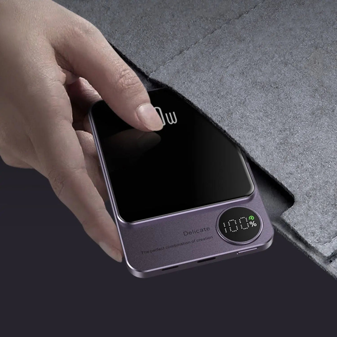 Skanto | Slank Magnetisk Hurtiglader Power Bank – Trådløs, Høy-kapasitet Backup Batteri for Alle Enheter