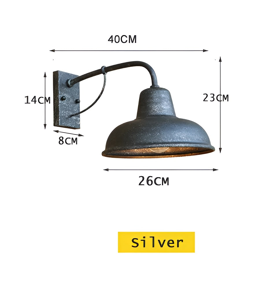 Skanto | Rustikk jern vegglampe - Vintage utendørsbelysning