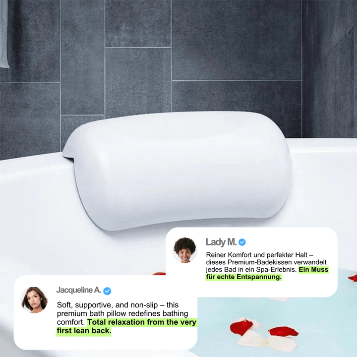 Skanto | AquaCloud Premium Badpute – Ergonomisk Nakke- og Hodehøtte for Spa-Lignende Avslapning Hjemme