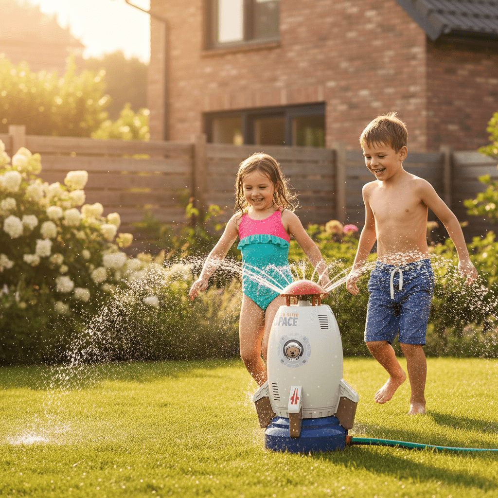 Skanto | AQUASPIN – 360° Rotasjon Vannsprinkler Leketøy for Barn