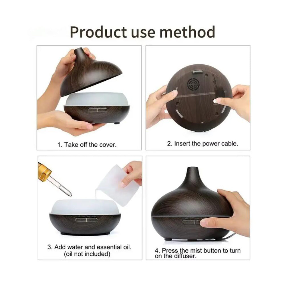 Aroma Diffuser – 500 ml med trelook | Skanto