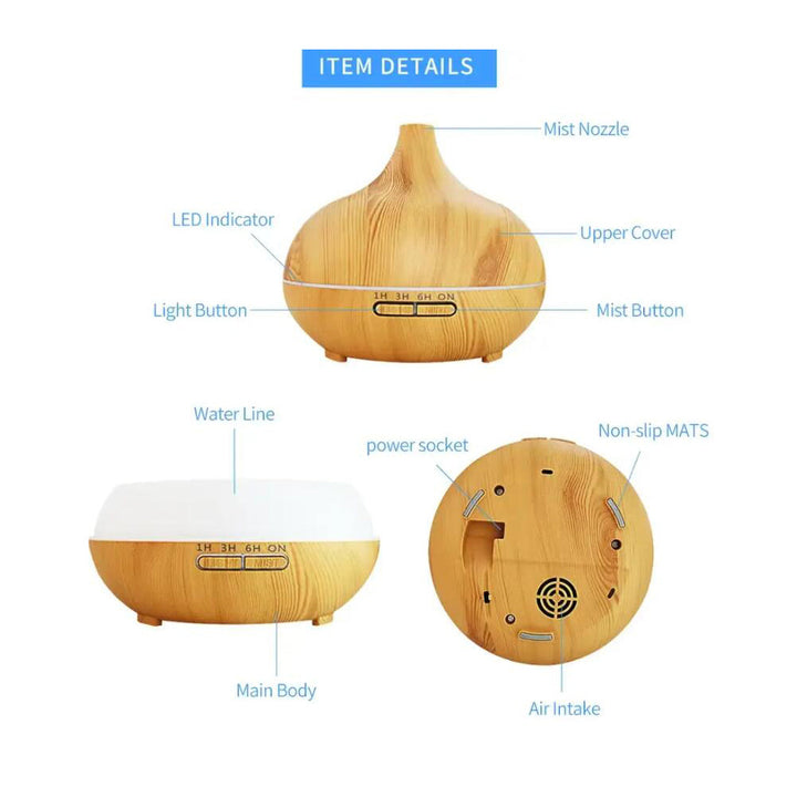 Aroma Diffuser – 500 ml med trelook | Skanto