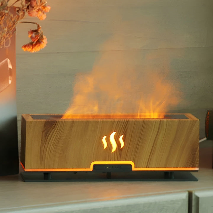 Skanto | AtmosphereMist 3-i-1 Luftfukter med Flamme Lys og Aroma