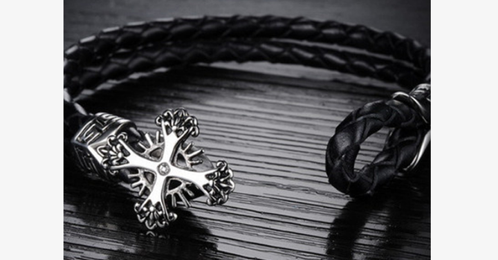 Skanto | Vintage Cross Herrearmbånd